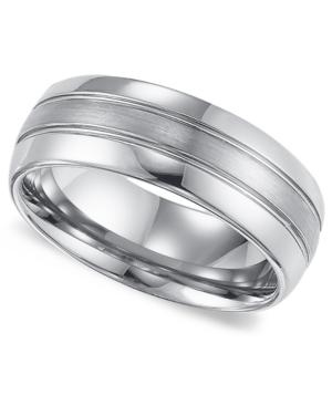 Triton Men's Tungsten Carbide Ring, Comfort Fit Wedding Band (8mm)