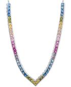 Giani Bernini Cubic Zirconia V 18 Statement Necklace In Sterling Silver, Created For Macy's