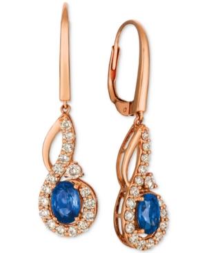 Le Vian Strawberry & Nude Blueberry Sapphire (1-1/10 Ct. T.w.) & Diamond (5/8 Ct. T.w.) Drop Earrings In 14k Rose Gold