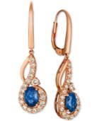Le Vian Strawberry & Nude Blueberry Sapphire (1-1/10 Ct. T.w.) & Diamond (5/8 Ct. T.w.) Drop Earrings In 14k Rose Gold