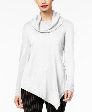Ny Collection Cowl-neck Asymmetrical-hem Sweater
