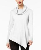 Ny Collection Cowl-neck Asymmetrical-hem Sweater
