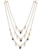 Inc International Concepts Gold-tone Three-row Beaded Fringe Necklace, Only At Macy's