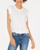 American Rag Juniors' Flutter-sleeve Blouson Top, Created For Macy's
