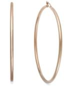 14k Rose Gold Vermeil Earrings, Round Hoop Earrings