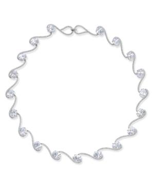 Danori Silver-tone Crystal Wave Necklace