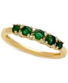 Emerald (1/2 Ct. T.w.) & Diamond Accent Ring In 10k Gold