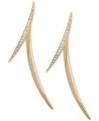Guess Gold-tone Crystal Double Crescent Drop Earrings