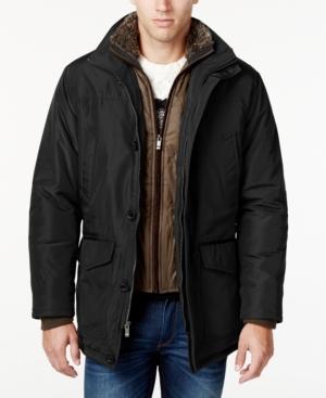 Weatherproof Men's Faux-fur-collar Layered Parka