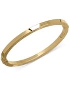 Italian Gold Square Tube Hinged Bangle Bracelet In 14k Gold