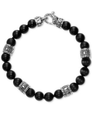 Scott Kay Men's Onyx Bead & Rondelle Bracelet In Sterling Silver