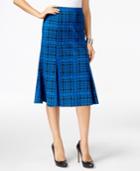 Ny Collection Plaid Ponte A-line Skirt