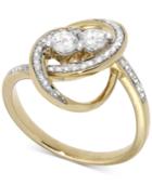 Wrapped In Love Diamond Two-stone Oval Ring (1/2 Ct. T.w.) In 14k Gold