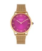 Bertha Quartz Abby Collection Rose Gold And Fuchsia Stainless Steel Watch 33mm