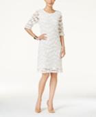Alfani Elbow-sleeve Lace Dress, Only At Macy's