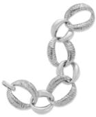 "sterling Silver Bracelet, 8"" Textured Link Bracelet"
