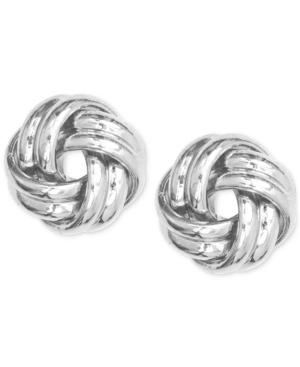 Anne Klein Silver-tone Knot Stud Earrings