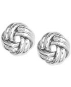 Anne Klein Silver-tone Knot Stud Earrings