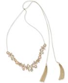 Inc International Concepts Stone Flower & Tassel 60 Slider Necklace, Created For Macy's