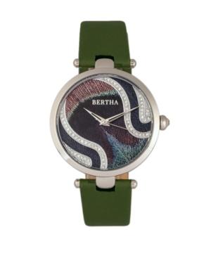 Bertha Quartz Trisha Collection Olive Leather Watch 39mm