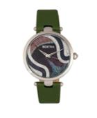 Bertha Quartz Trisha Collection Olive Leather Watch 39mm