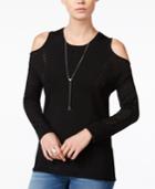 Bar Iii Perforated Cold-shoulder Sweater, Only At Macy's