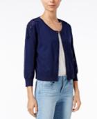 Maison Jules Lace-trim Cardigan, Created For Macy's