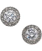 Eliot Danori Silver-tone Framed Crystal Stud Earrings, Only At Macy's