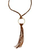 Inc International Concepts Gold-tone Faux Suede Ring Tassel Lariat Necklace, Only At Macy's