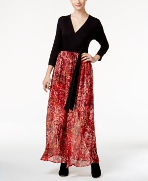 Eci Belted Printed Maxi Dress