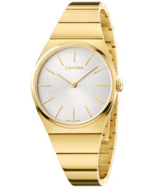 Calvin Klein Women's Swiss Supreme Gold Pvd Stainless Steel Bracelet Watch 33mm K6c2x546