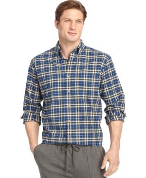 Izod Long Sleeve Medium Plaid Button-down Shirt