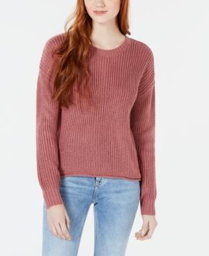 Ohmg! Juniors' Ribbon-back Pullover Sweater