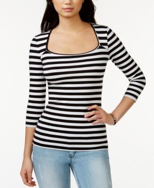 Guess Three-quarter-sleeve Cutout Top