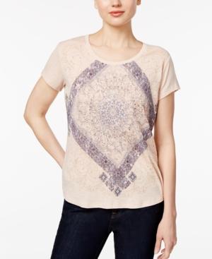 Style & Co Petite Paisley Graphic T-shirt, Only At Macy's