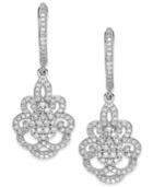 14k White Gold Diamond Victorian Drop Earrings (1 Ct. T.w.)
