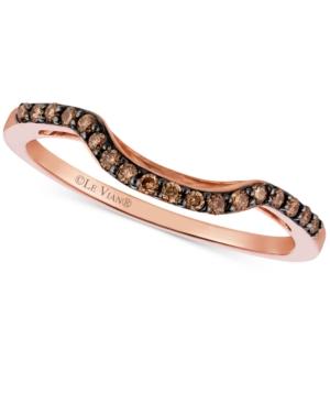 Le Vian Chocolatier Chocolate Diamond (1/6 Ct. T.w.) Curved Ring In 14k Rose Gold
