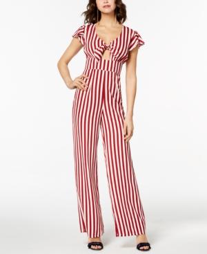 Love, Fire Juniors' Striped Knot-front Jumpsuit