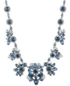 Givenchy Hematite-tone Blue Crystal Collar Necklace, 16 + 3 Extender