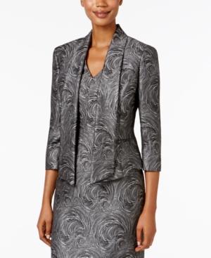 Kasper Metallic-print Jacquard Open-front Jacket