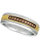 His By Le Vian Men's Diamond Two-tone Ring (1/5 Ct. T.w.) In 14k Gold & White Gold
