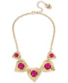 Betsey Johnson Gold-tone Heart Of Glass Statement Necklace, 16 + 3 Extender