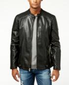 X-ray Men's Quilted Faux-leather Moto Jacket