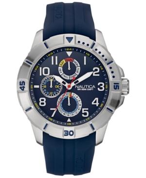 Nautica Men's Navy Silicone Strap Watch 47mm Nad12505g