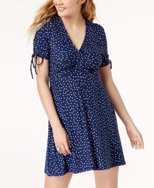 Planet Gold Juniors' Floral Ruched Fit & Flare Dress