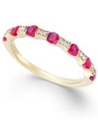 Ruby (5/8 Ct. T.w.) And Diamond Accent Band In 14k Gold