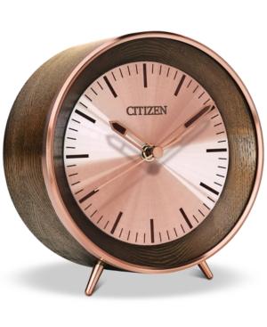 Citizen Workplace Bluetooth Brown Wood & Rose Gold-tone Desk Clock