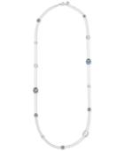 Swarovski Silver-tone Blue And Clear Crystal Double Row Necklace
