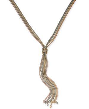 Alfani Tri-tone Knotted Lariat Necklace, 32 + 2 Extender, Created For Macy's