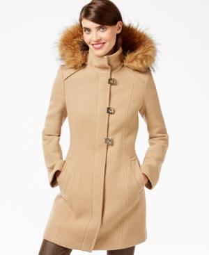 Calvin Klein Faux-fur-trim Turn-lock Walker Coat